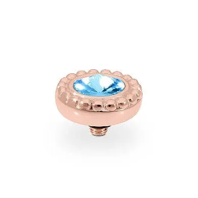 Qudo Ghiare 11mm Rose Gold Topper - Aquamarine