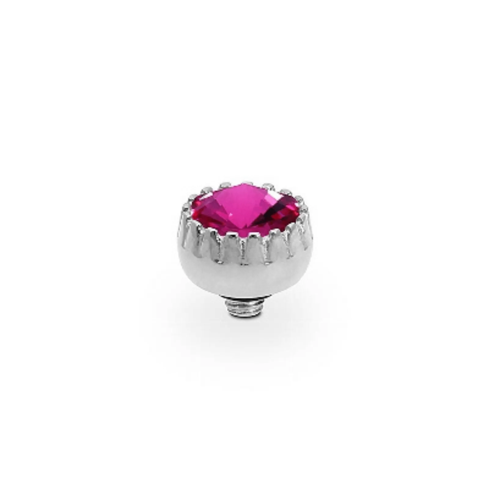 Qudo London 8mm Silver Topper - Fuchsia