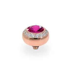 Qudo Tondo Deluxe 10mm Rose Gold Topper - Fuchsia