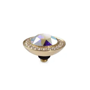 Qudo Tondo Deluxe 13mm Gold Topper - Crystal Aurora Boreale