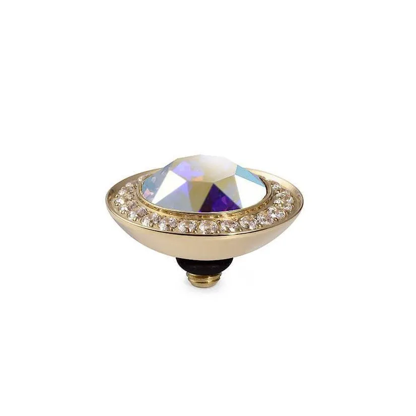 Qudo Tondo Deluxe 13mm Gold Topper - Crystal Aurora Boreale