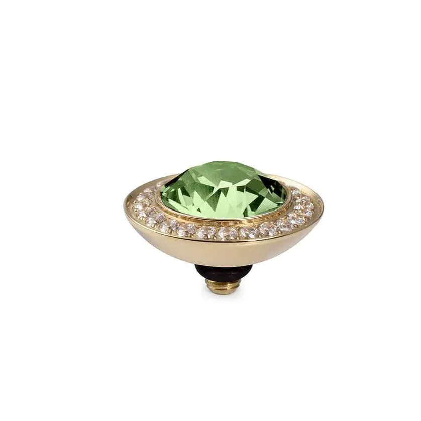 Qudo Tondo Deluxe 13mm Gold Topper - Peridot