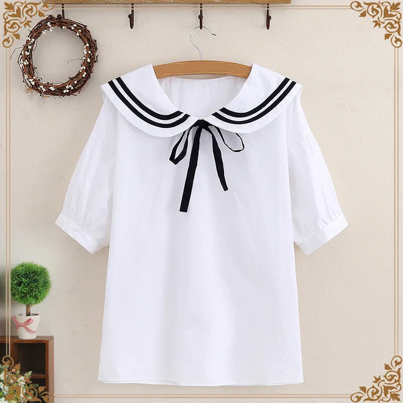 " NAVY COLLAR" SHIRT N081208