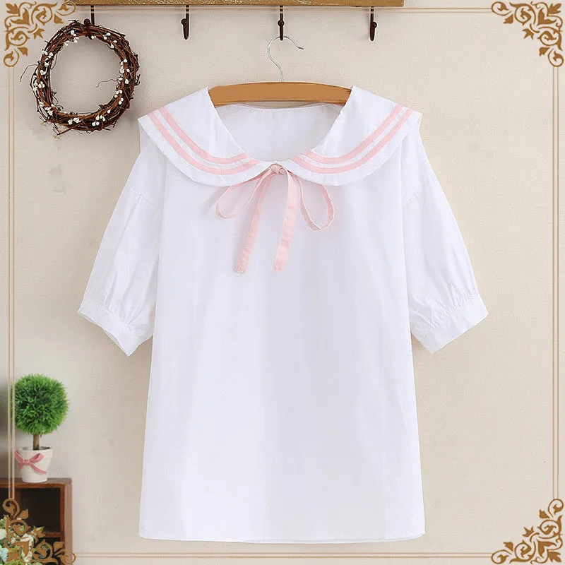 " NAVY COLLAR" SHIRT N081208