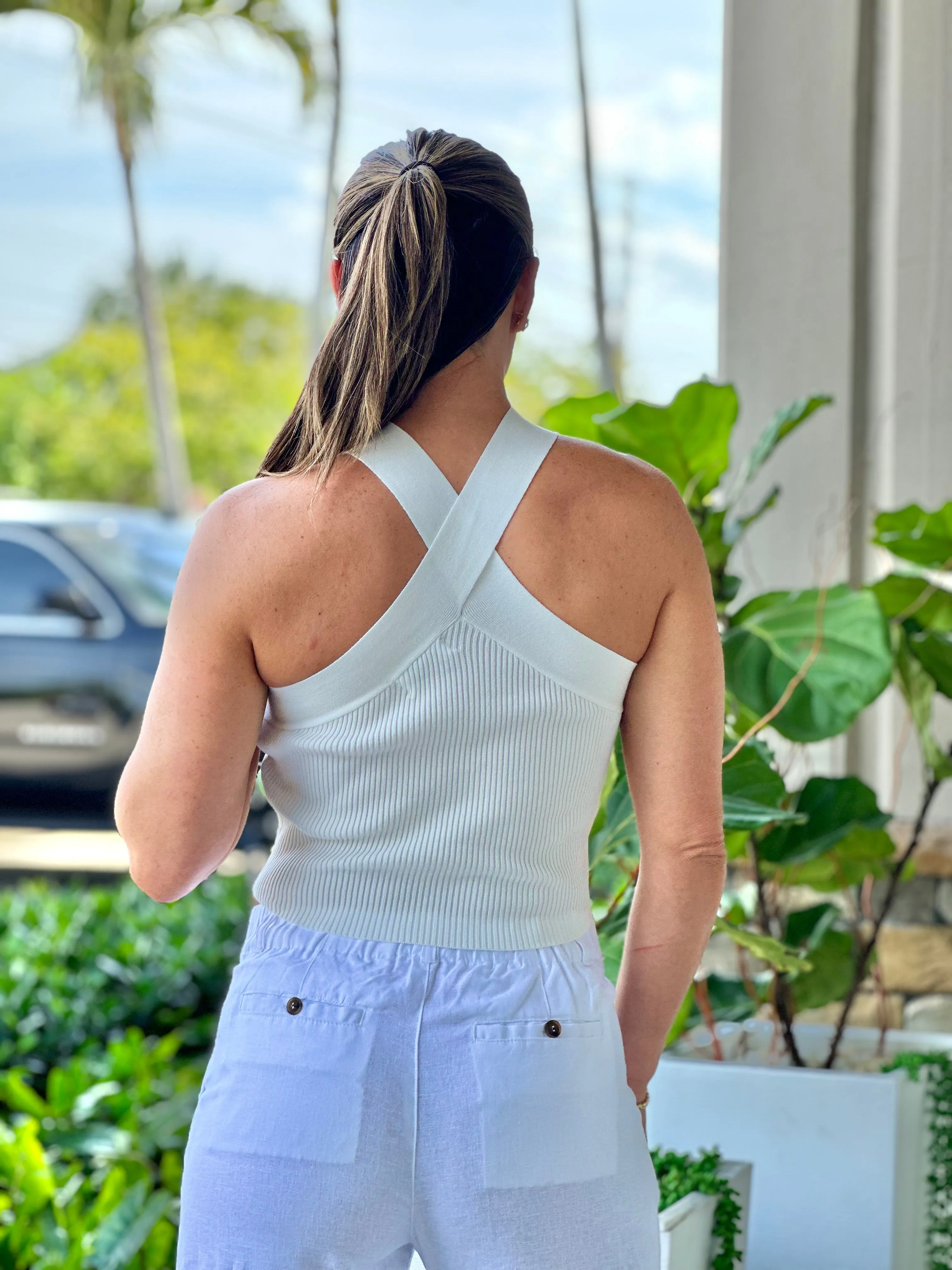 "Bora"  Halter Cross crop Top