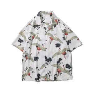 "FULL PRINT CRANE SHORT-SLEEVED" SHIRT N042604