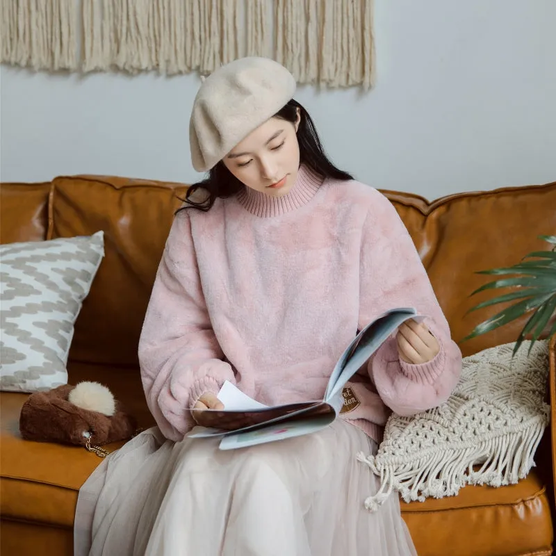 "HALF HIGH COLLAR PLUSH" SWEATSHIRT N111607