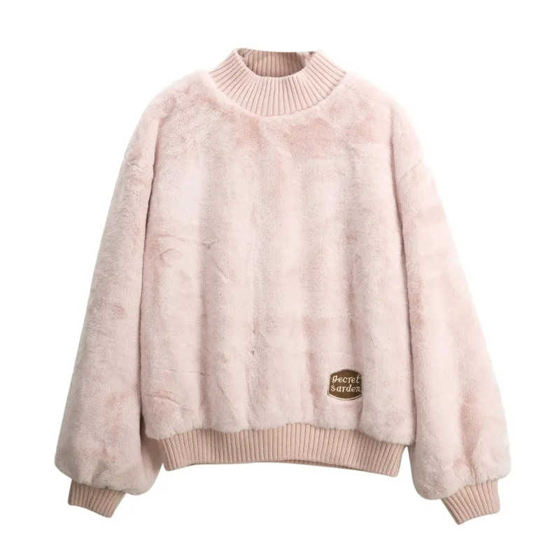 "HALF HIGH COLLAR PLUSH" SWEATSHIRT N111607
