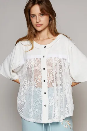 Raiden Round Neck Short Sleeve Lace Top