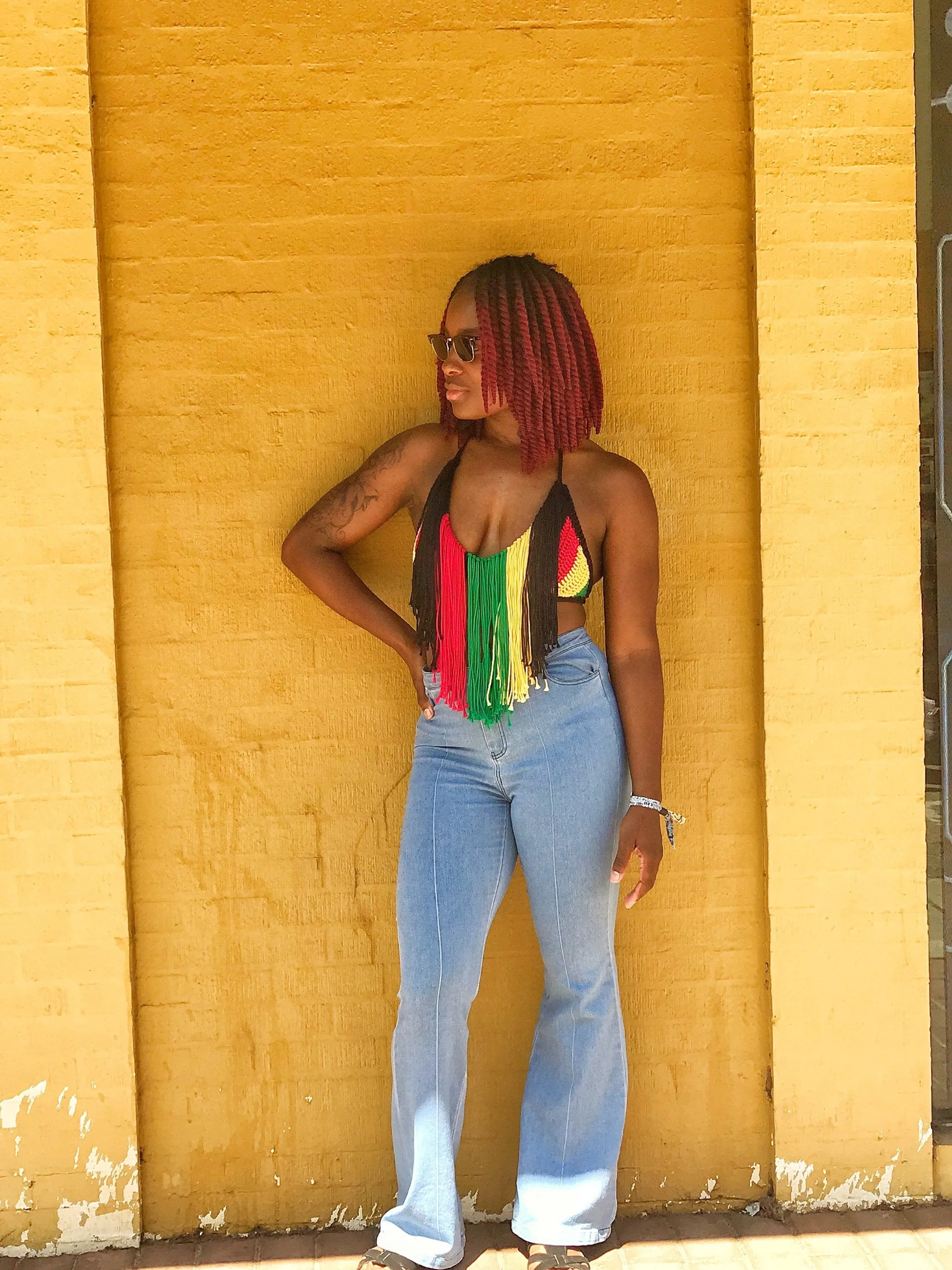 Rasta Fringe Halter Top