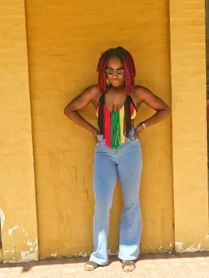 Rasta Fringe Halter Top