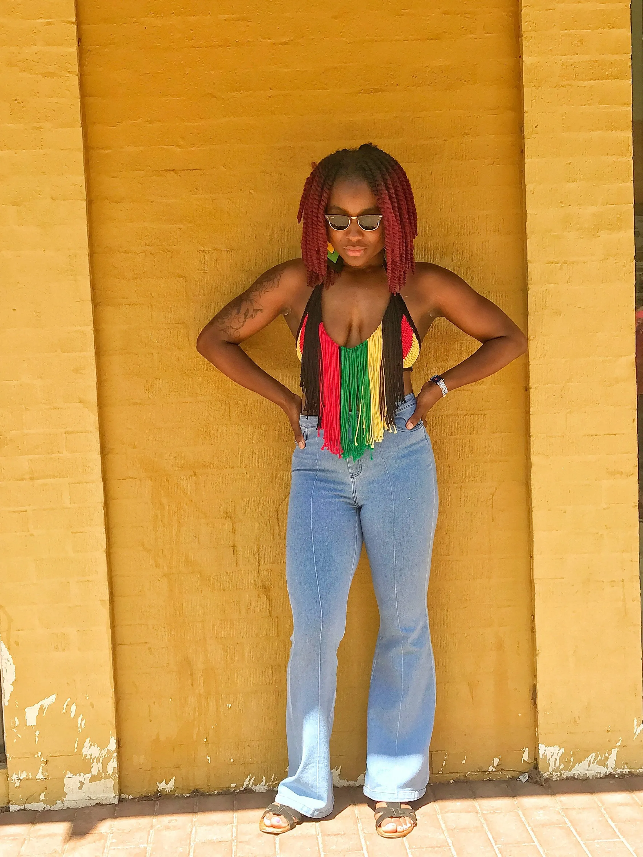 Rasta Fringe Halter Top