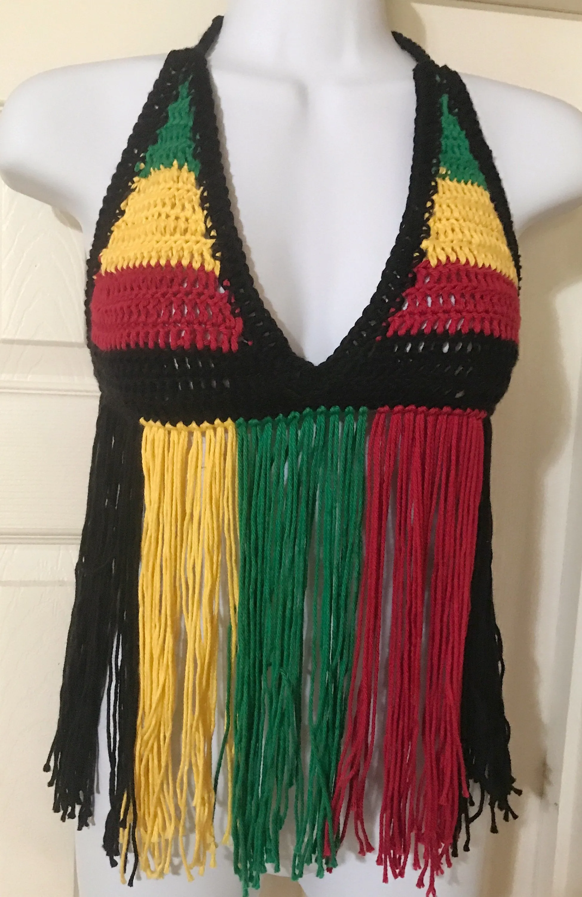 Rasta Fringe Halter Top