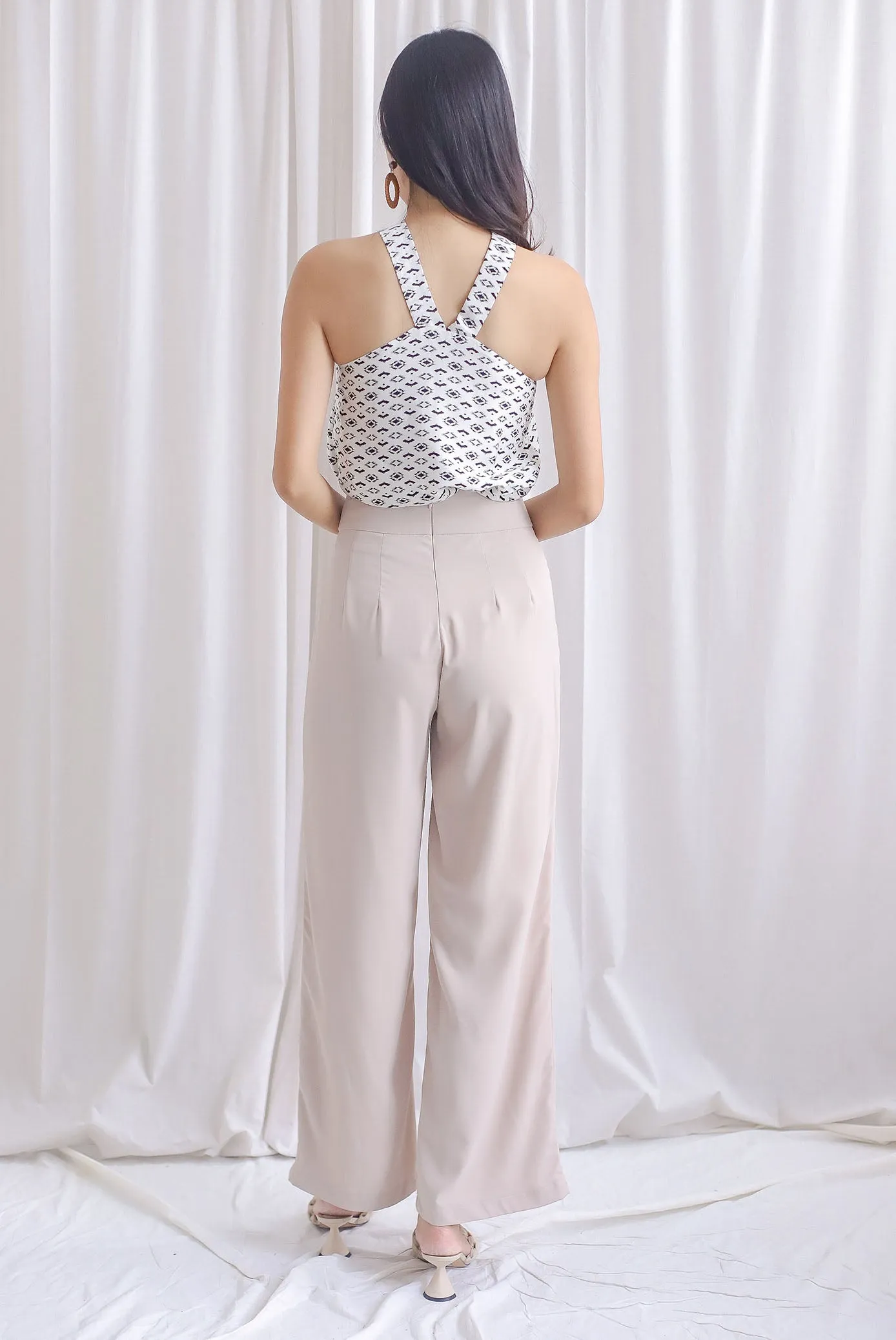 *Restocked* Atticus Halter Loop Top In White Tribes