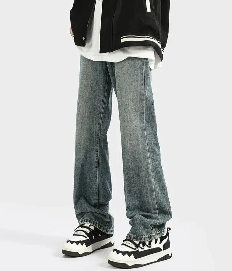 Retro Washed Straight-leg Jeans