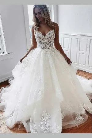 Romantic Lace&Tulle Ball Gown Dress for Wedding vestido de novia