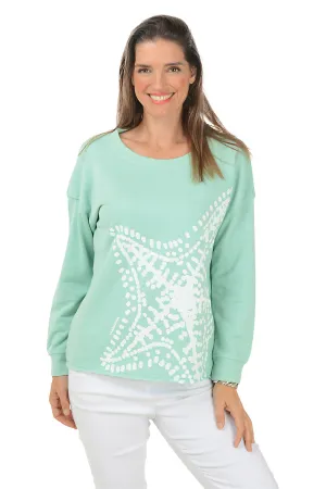Sea Glass Starfish Drop Shoulder Sweatshirt