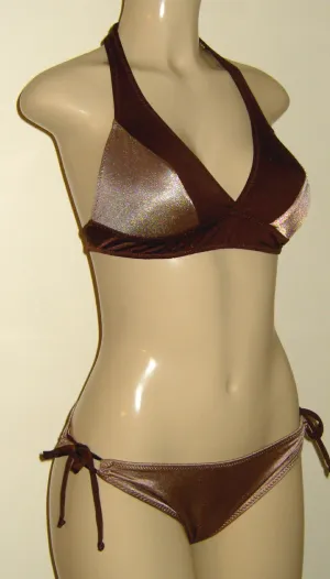 Seamed Halter Bikini Top and Keyhole Scrunched Butt Swimwear Bottom