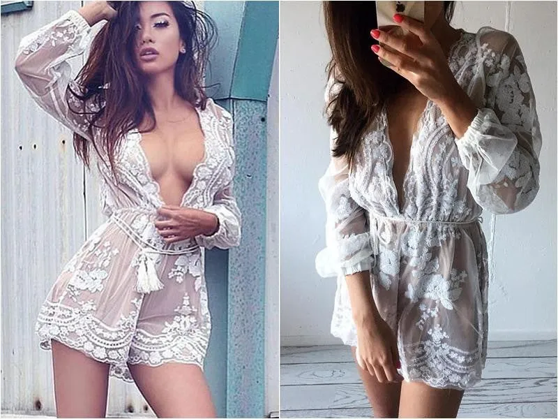 Sequin Embroidery Elegant Transparent Mesh Sleeve Dress