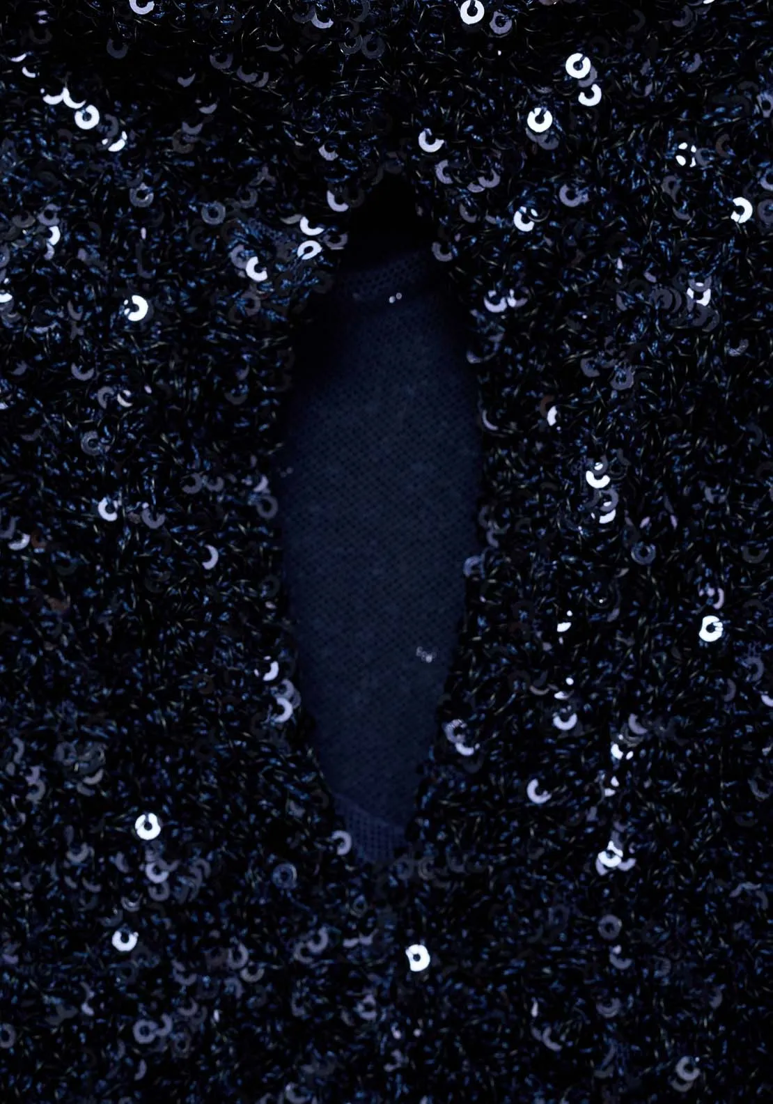 Short-sleeved sequin dress - Dark Blue