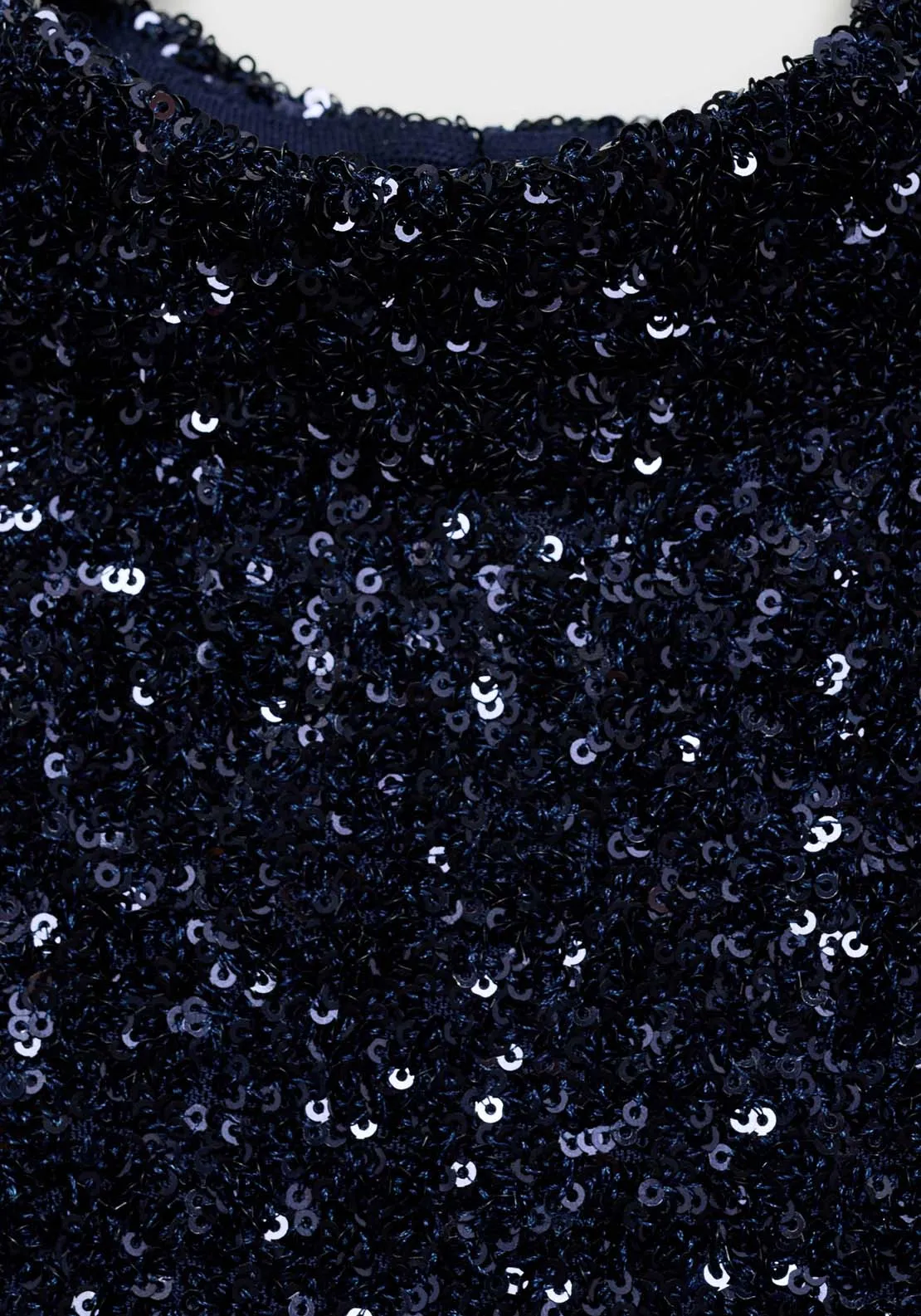 Short-sleeved sequin dress - Dark Blue