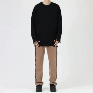 Side Zipper Straight-leg Jeans