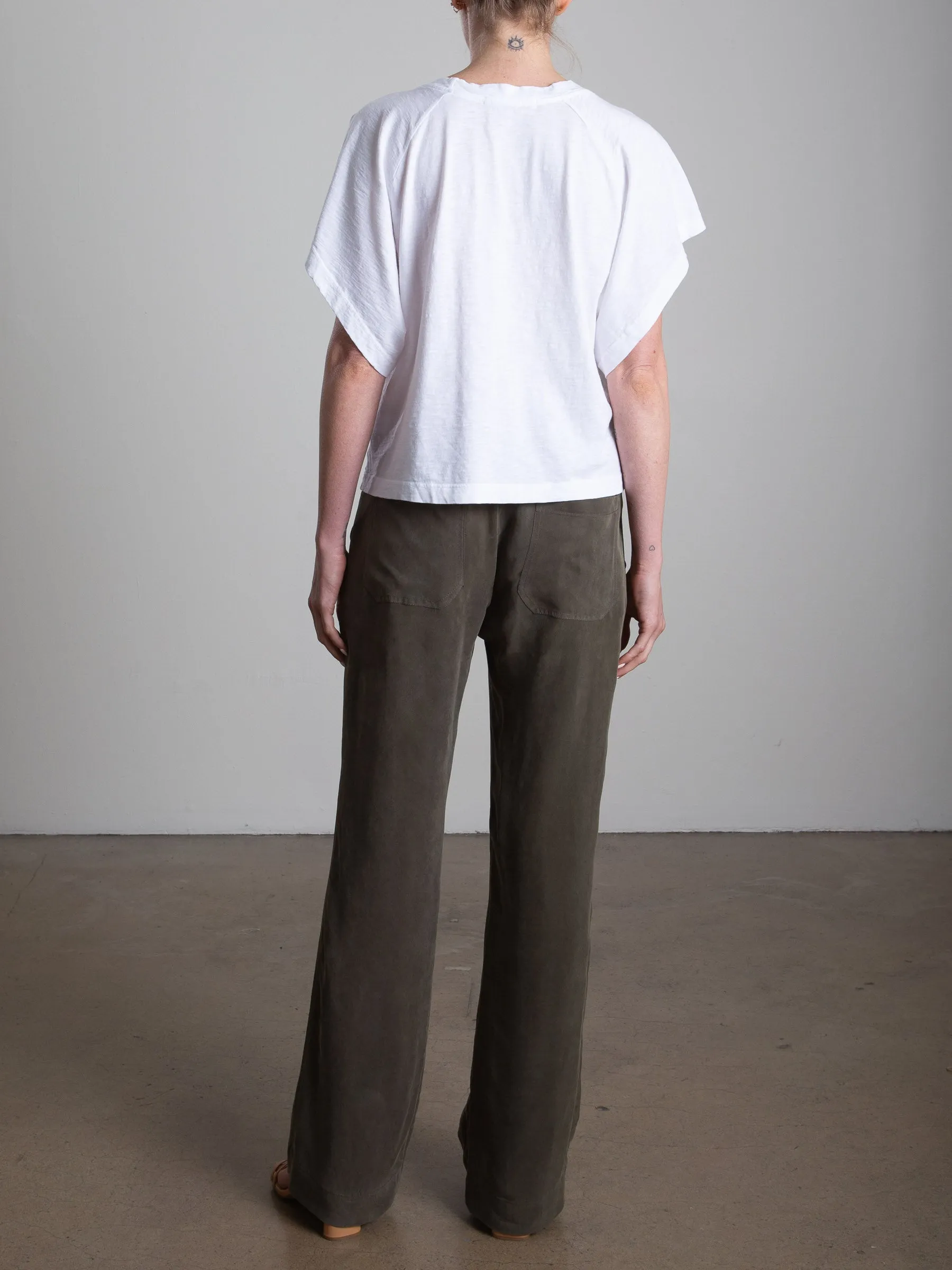 Sloane Mid-Rise Pant in Cupro - Military