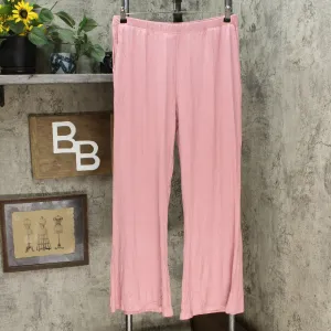 Soft & Cozy Loungewear Cool Luxe Knit Ribbed Pants Dusty Rose Large