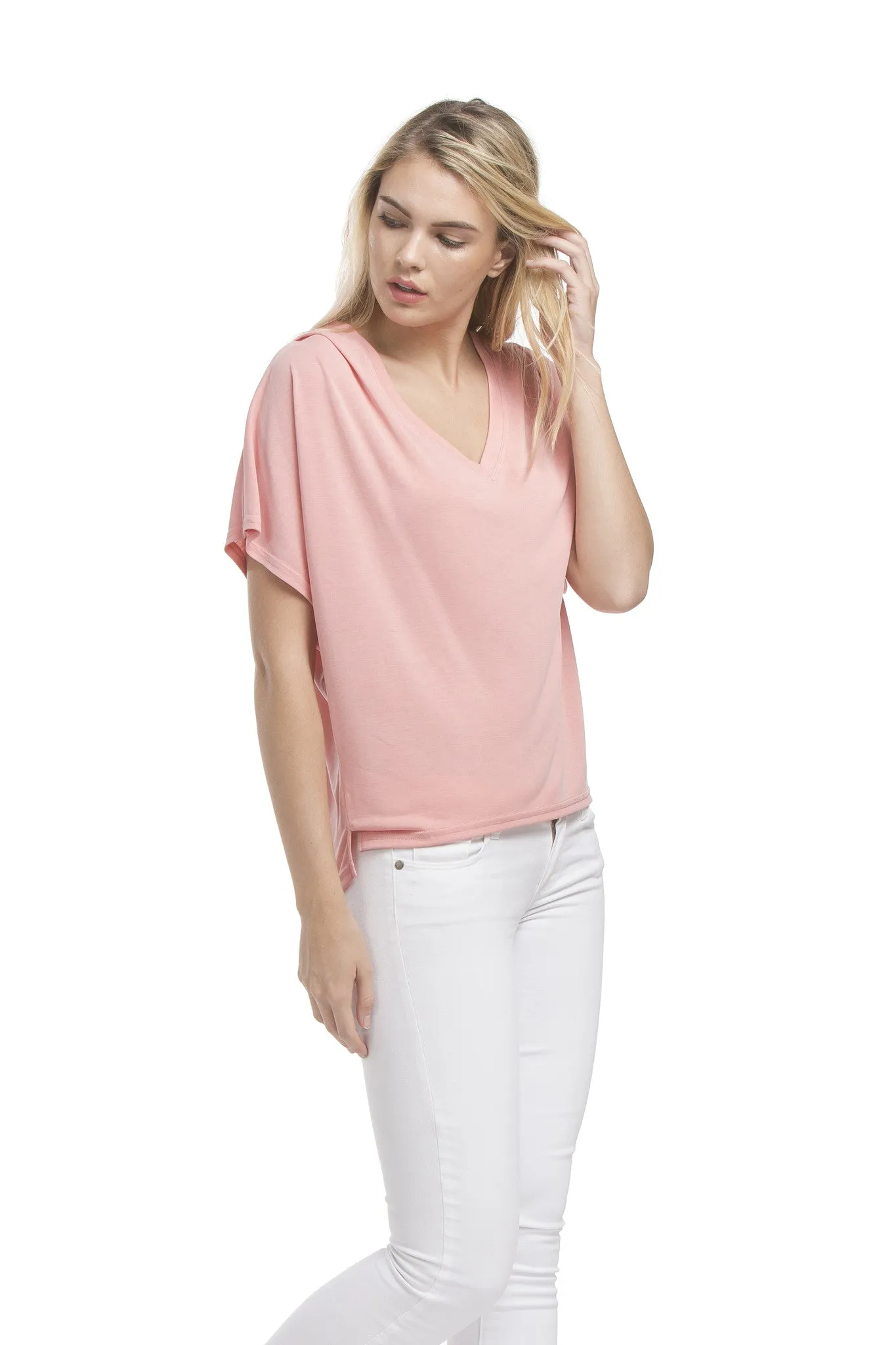 Sslv Shoulder Pleated Top | Ash Coral