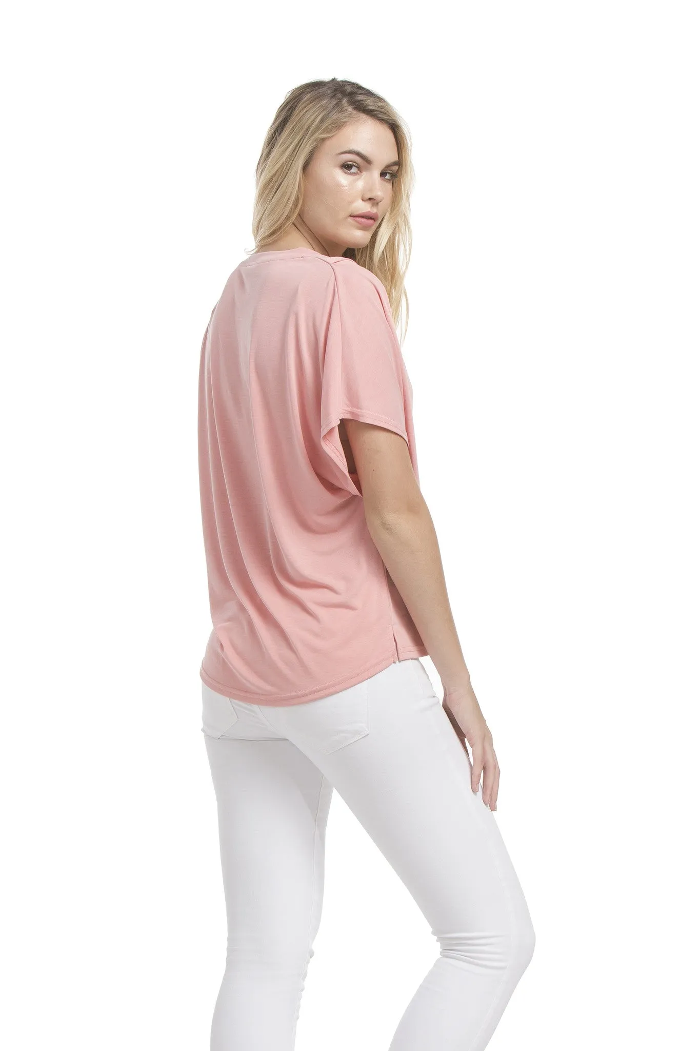 Sslv Shoulder Pleated Top | Ash Coral
