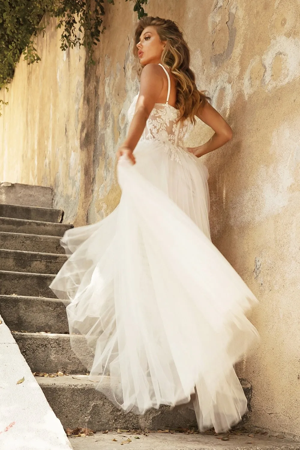 Stephanie Romantic Tulle Wedding Dress 74072TIR