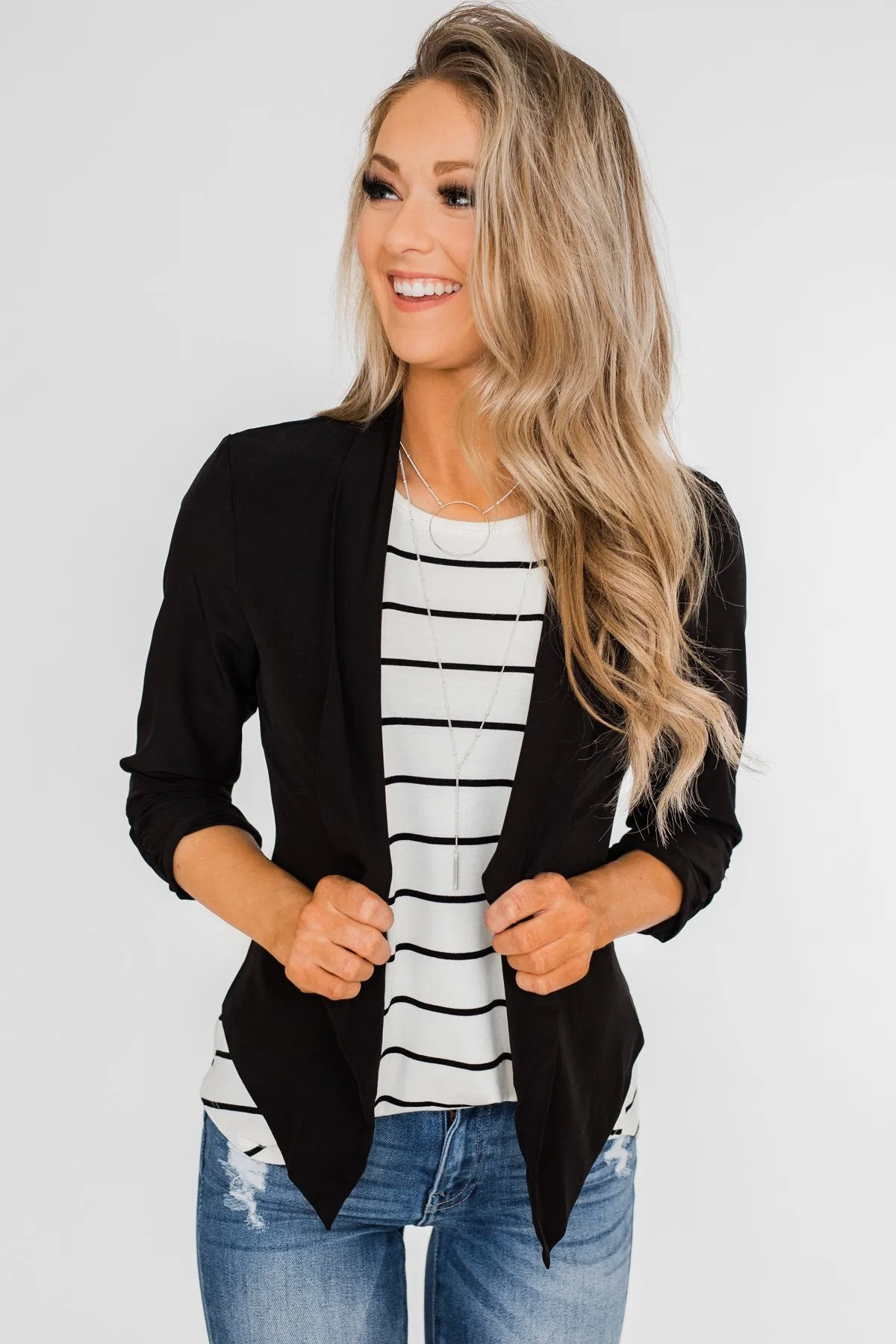 Striped Halter Tank Top- Ivory