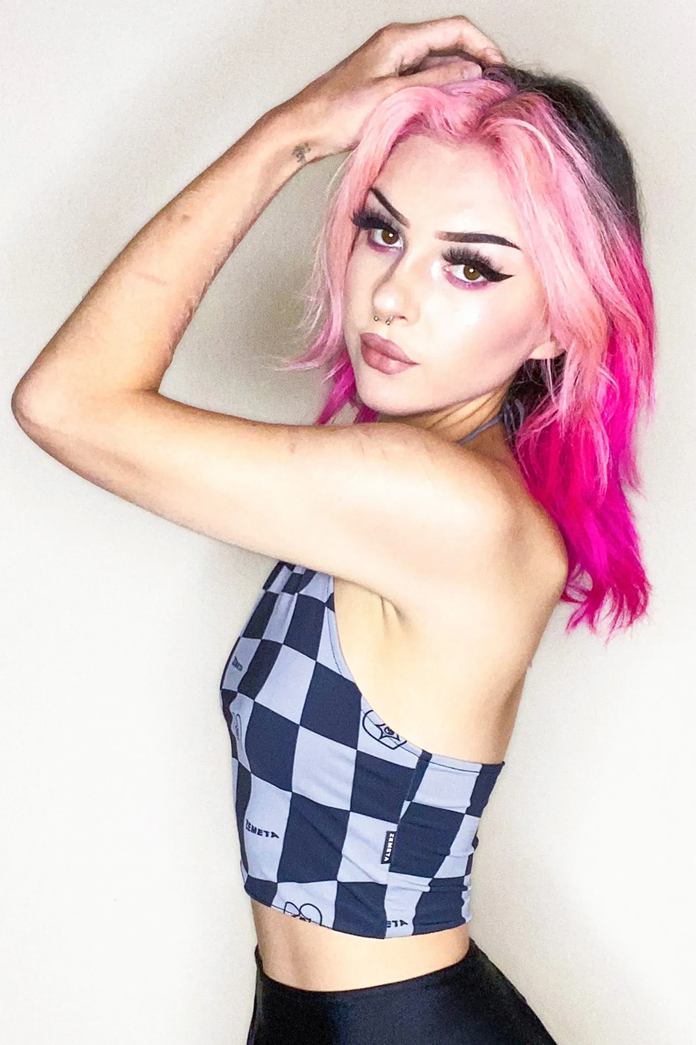 Surreal Checkered Halter Top