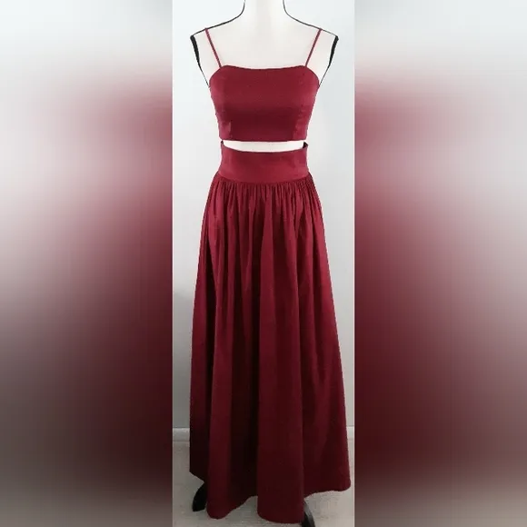 Taffeta 2 Piece Formal Maxi Skirt &amp; Top