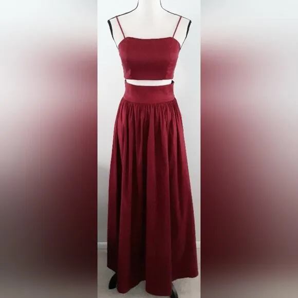 Taffeta 2 Piece Formal Maxi Skirt &amp; Top