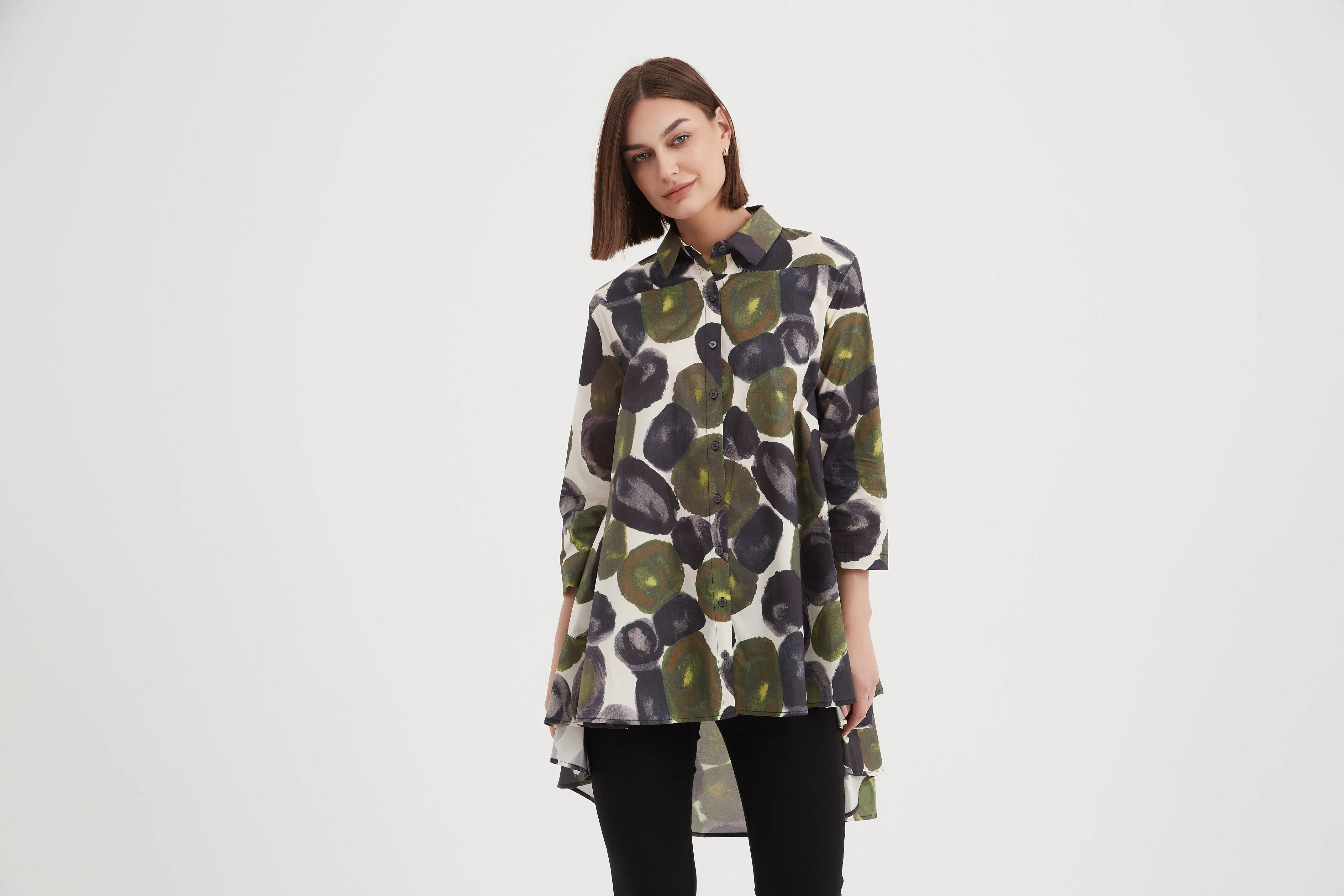 Tirelli swing shirt Moss print