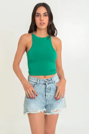 Top básico sin mangas cuello redondo