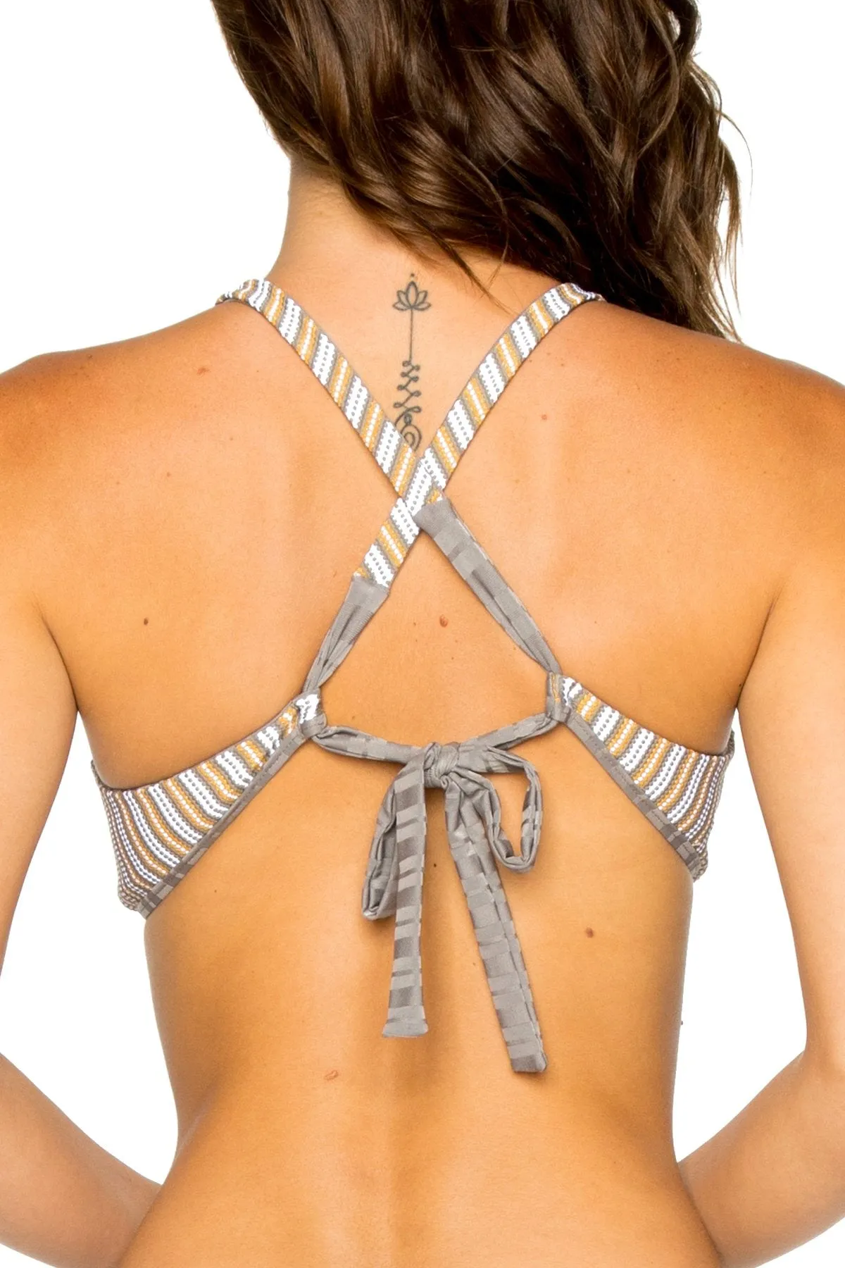 TORRE DE ORO - Cross Back Halter Top & Moderate Bottom • Multicolor
