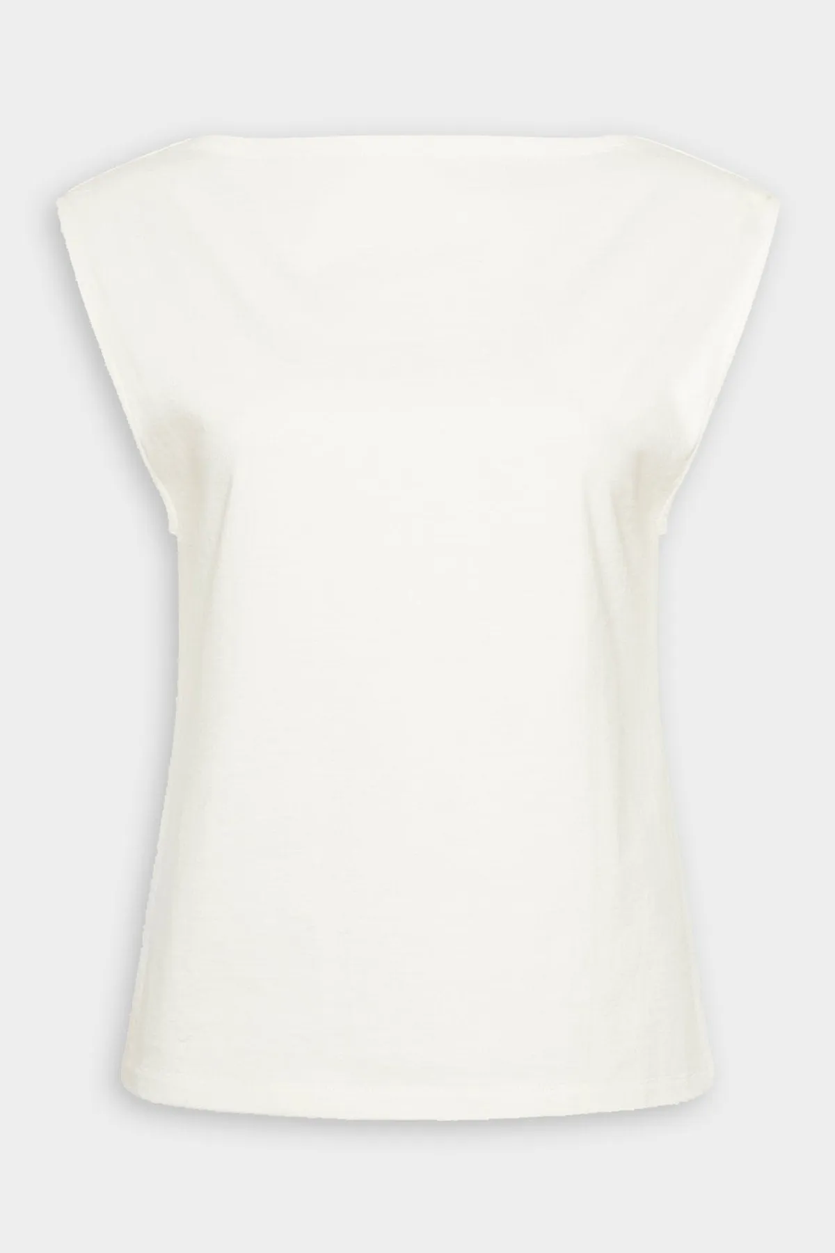 Tuck Shoulder Tee Top in White