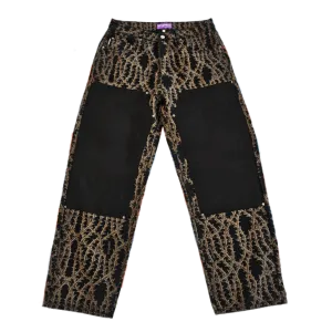 Vegan Suede Double Knee Canvas Pant Thorn Black