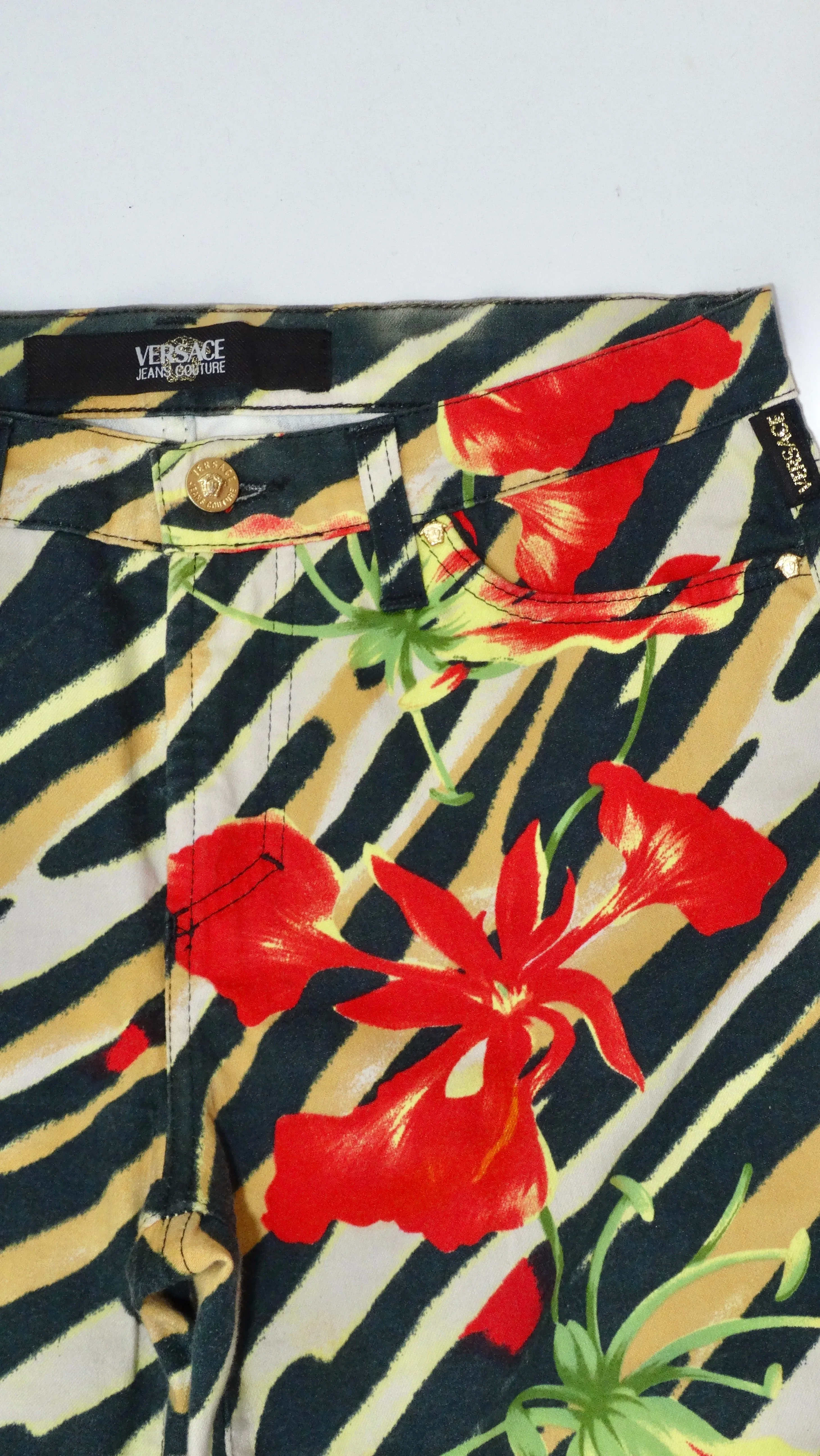 Versace Jeans Couture Floral & Animal Print Pants