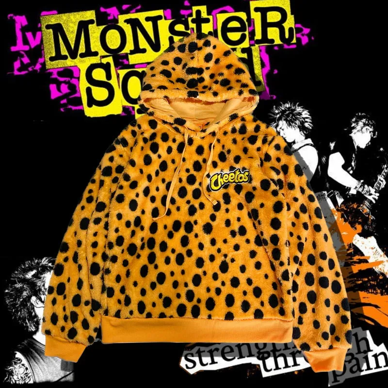 Vintage Leopard Plush Hooded   KF83345