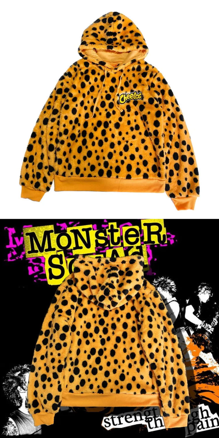 Vintage Leopard Plush Hooded   KF83345