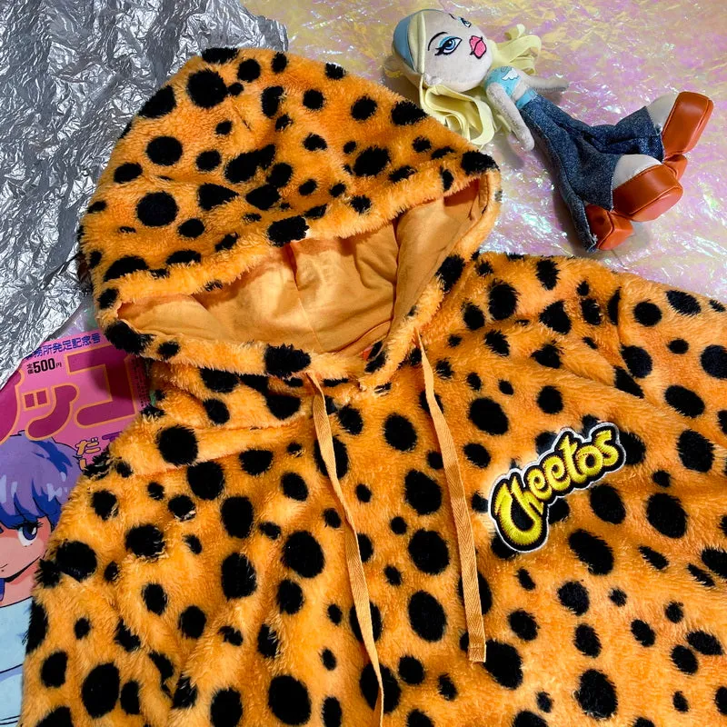 Vintage Leopard Plush Hooded   KF83345