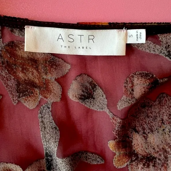 Vivian Plum Purple Burnout Velvet Floral Print Skater Dress by ASTR the label