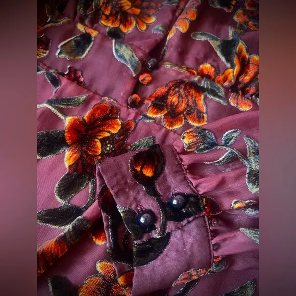 Vivian Plum Purple Burnout Velvet Floral Print Skater Dress by ASTR the label