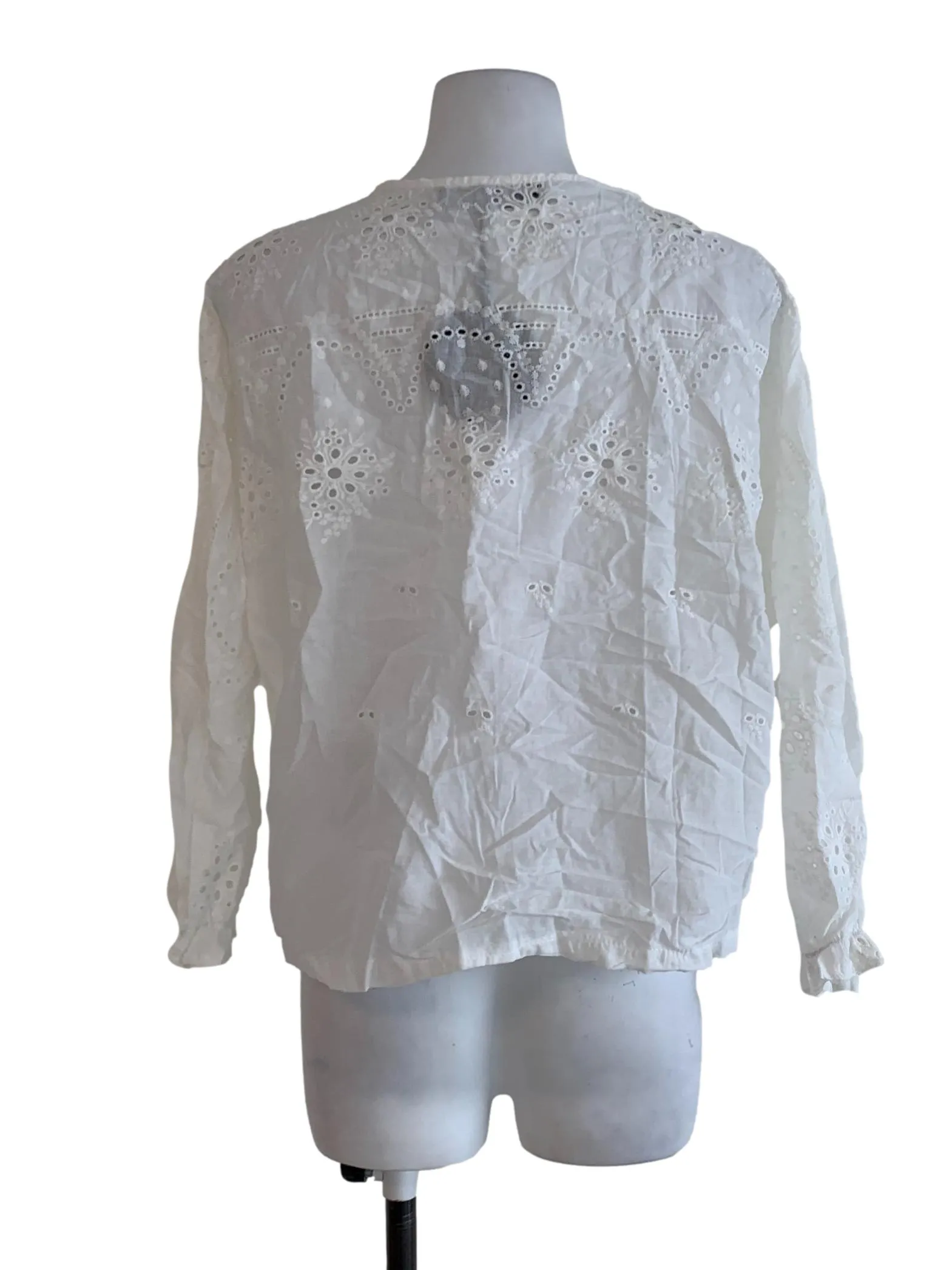 White Eyelet Lace Blouse