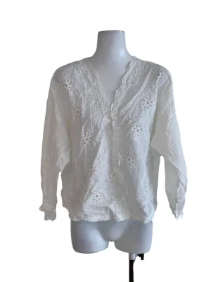 White Eyelet Lace Blouse