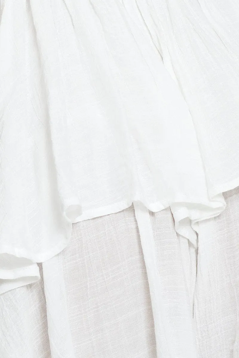 White Playsuit Cowl Neck
