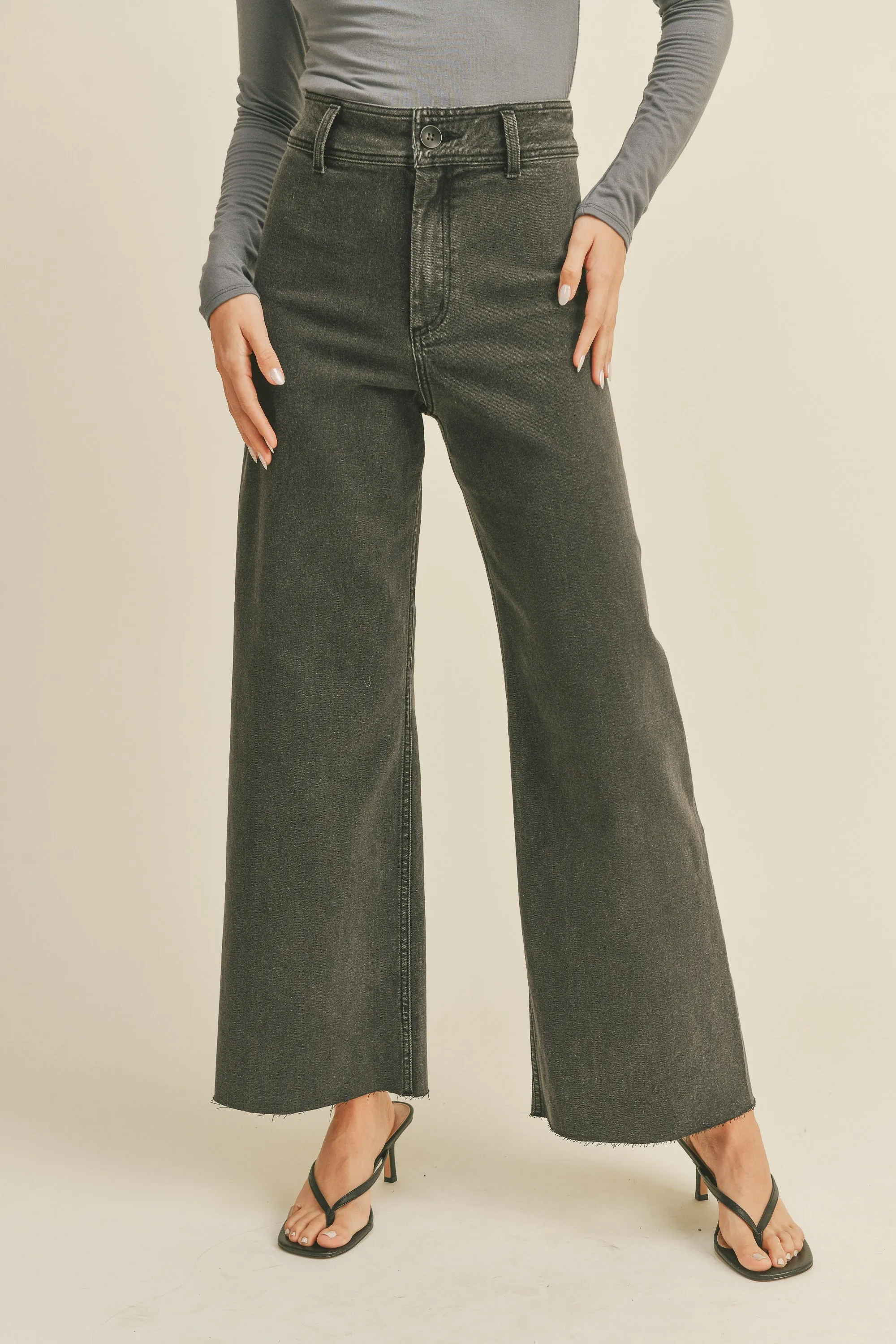 Wide Leg Denim Pants